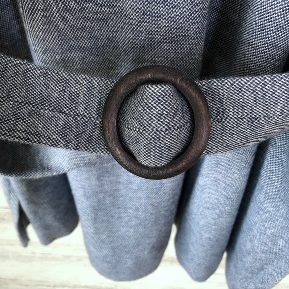 ANTHROPOLOGIE Stretch Jersey Knit Belted Halter Sleeveless Top L Blue Gray - Picture 12 of 12